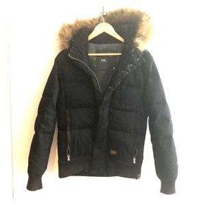 G-Star down quilted heavy hooded coat.